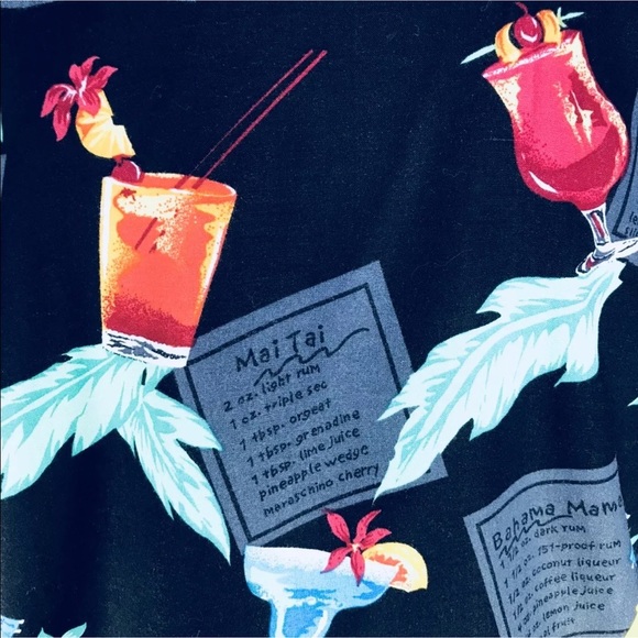 Bar Drinks Recipes Short Sleeve Button Front Shirt - Picture 4 of 7